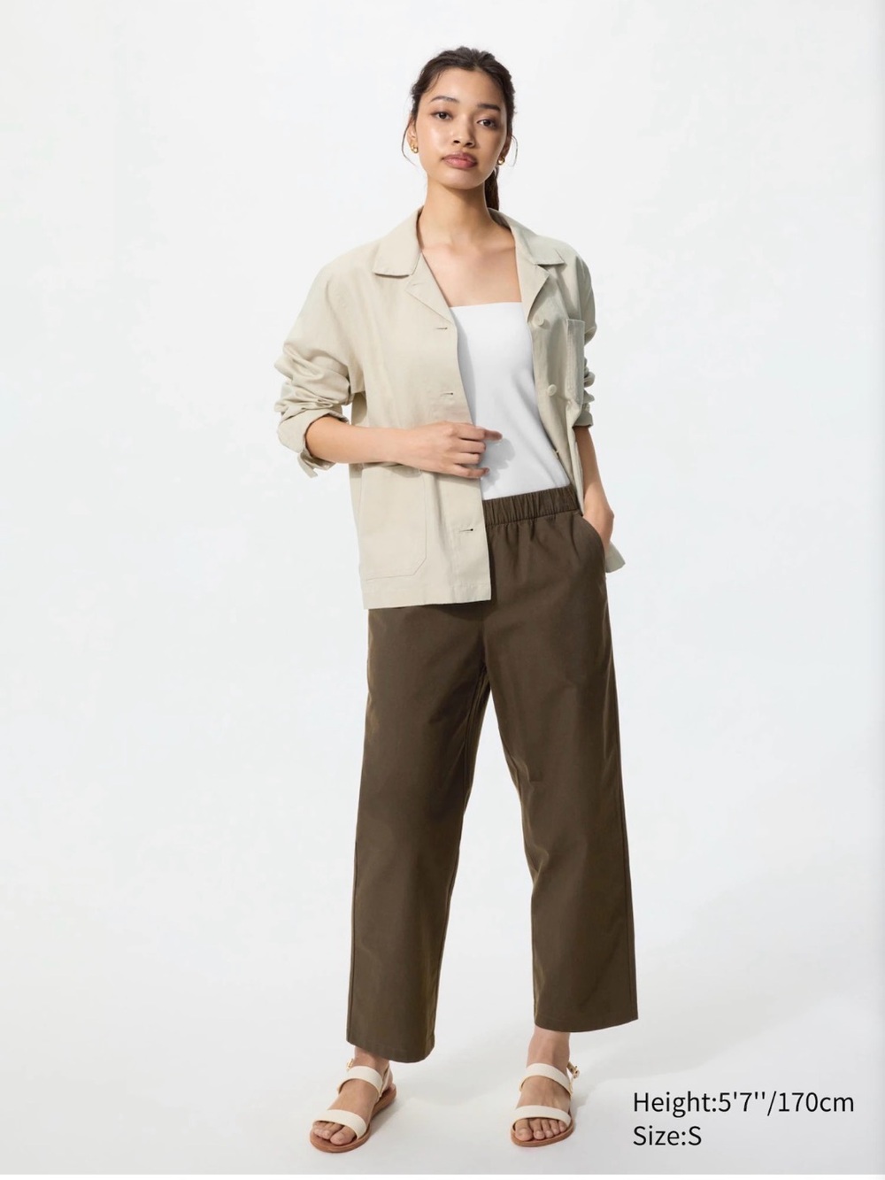 Uniqlo Brown Ankle Pants 100% Cotton